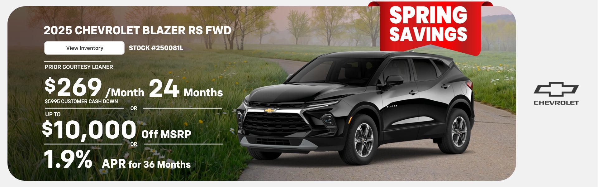 2025 CHEVROLET BLAZER RS FWD (PRIOR COURTESY LOANER)