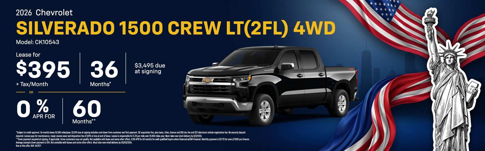 New 2026 CHEVROLET SILVERADO 1500 CREW LT(2FL) 4WD