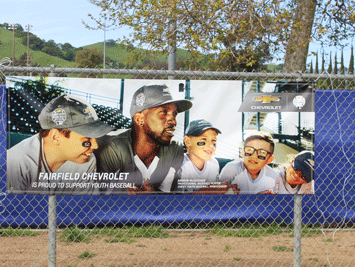 Fairfield Chevrolet sign on fence